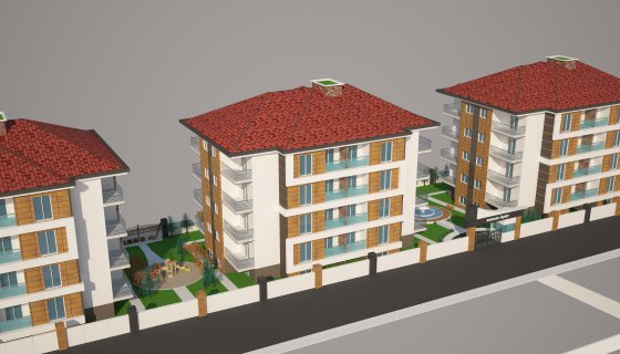 3 blok apartman çalışması